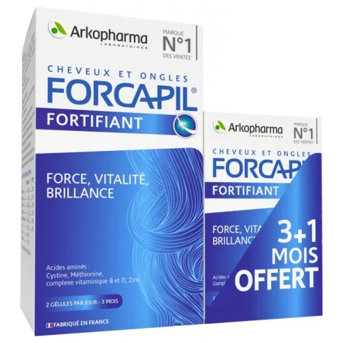 FORCAPIL - Cheveux et Ongles Fortifiant, 180 gélules + 60 gélules offertes