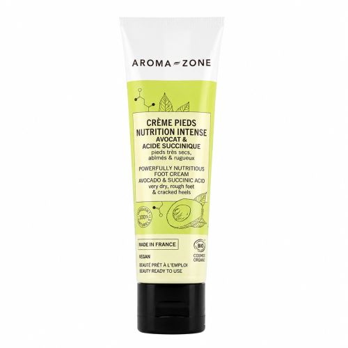 AROMAZONE - Crème Pieds Nutrition Intense Avocat & Acide Succinique, 90ml