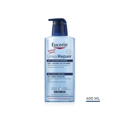 EUCERIN - Gel Lavant Exfoliant Doux 5% d'Urée, 400ml