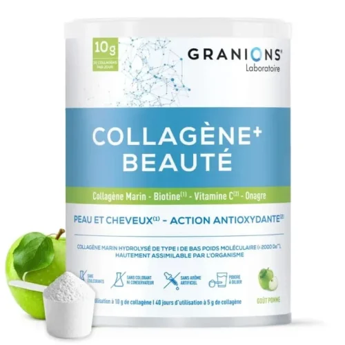 GRANIONS - COLLAGÈNE+ BEAUTÉ - Saveur Pomme, 220g